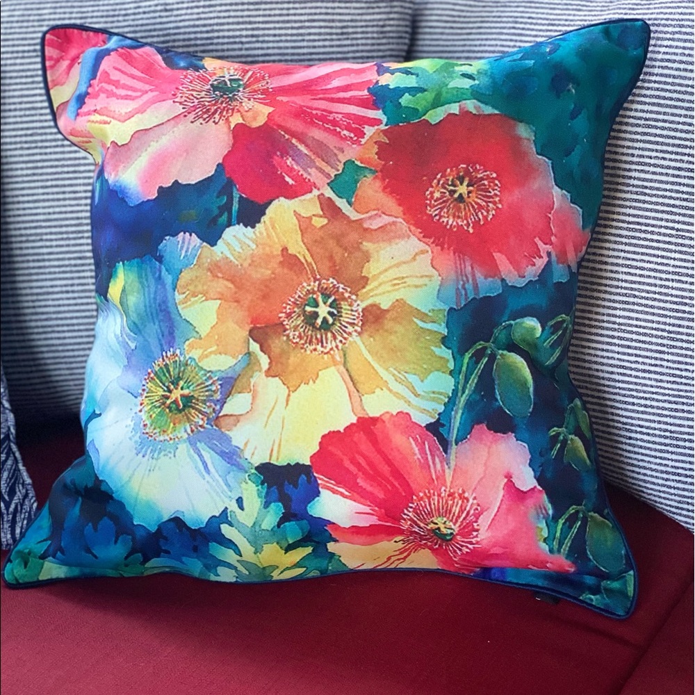 Vibrant floral throw pillow